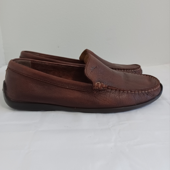 Tommy Bahama men's orion leather slip-on  loafers Brown size 9.5m - Picture 8 of 12
